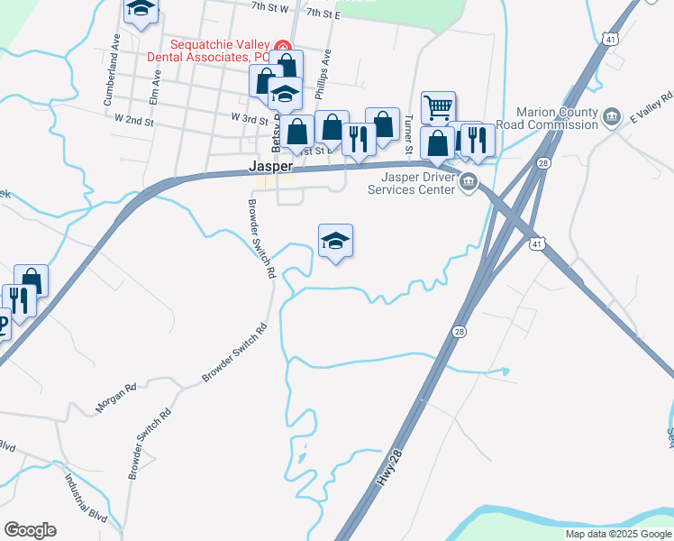 map of restaurants, bars, coffee shops, grocery stores, and more near in Kimball