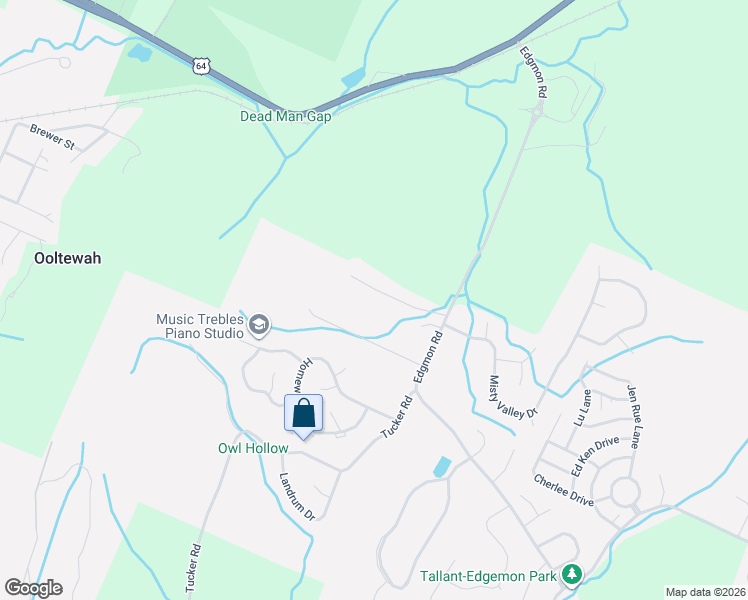 map of restaurants, bars, coffee shops, grocery stores, and more near 9926 Cloverlan Hills Drive in Ooltewah