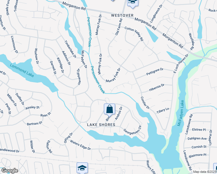 map of restaurants, bars, coffee shops, grocery stores, and more near 400 Michie Place in Fayetteville