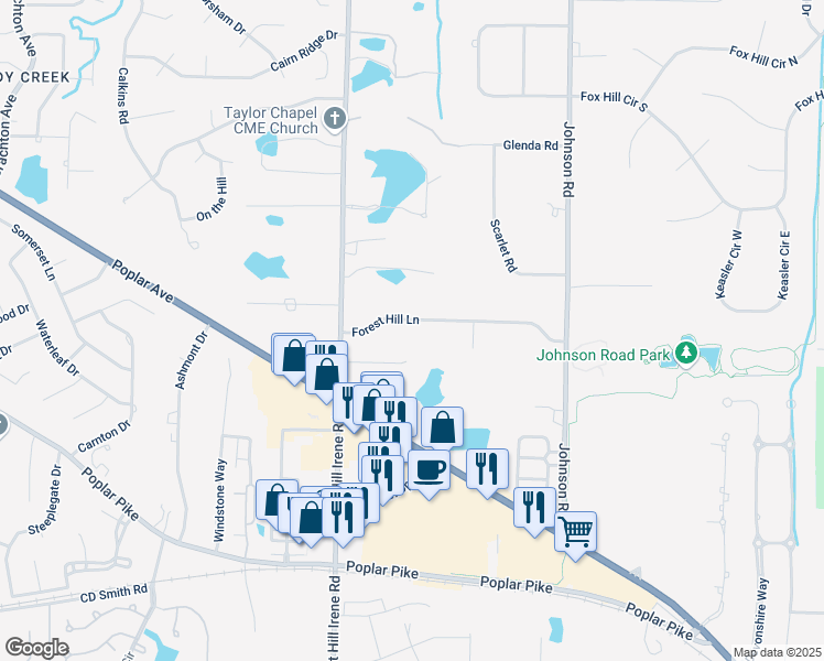map of restaurants, bars, coffee shops, grocery stores, and more near 9176 Belle Fleurs Cove in Germantown