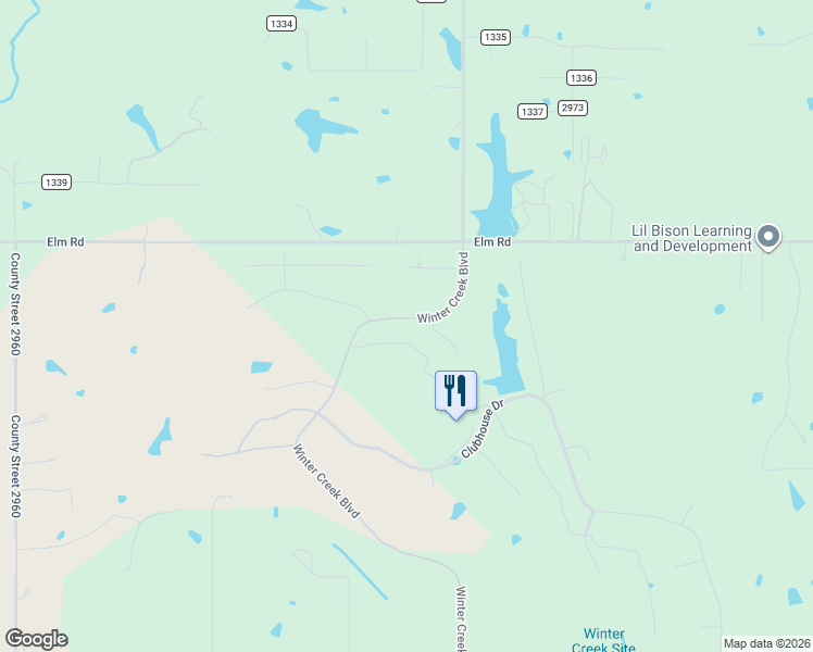 map of restaurants, bars, coffee shops, grocery stores, and more near 2220 Winter Creek Boulevard in Blanchard