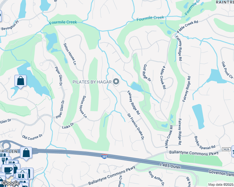 map of restaurants, bars, coffee shops, grocery stores, and more near 11226 Sir Francis Drake Drive in Charlotte