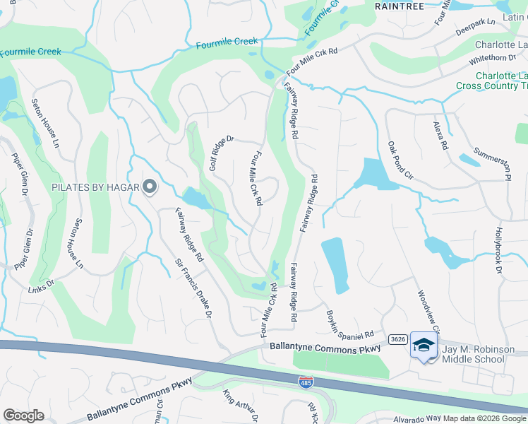 map of restaurants, bars, coffee shops, grocery stores, and more near in Charlotte