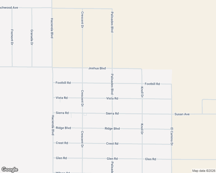 map of restaurants, bars, coffee shops, grocery stores, and more near 10464 Foothill Road in California City