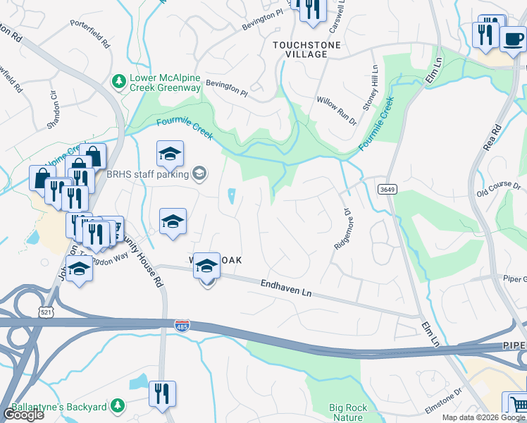 map of restaurants, bars, coffee shops, grocery stores, and more near in Charlotte