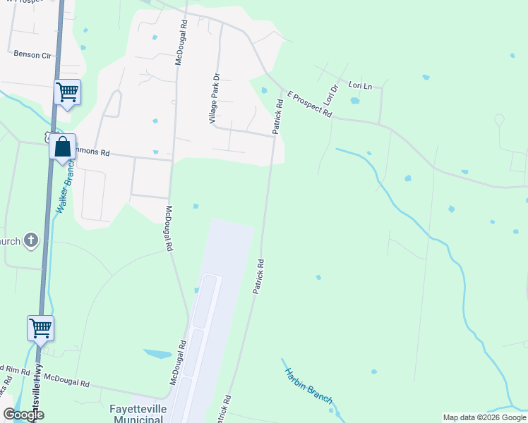 map of restaurants, bars, coffee shops, grocery stores, and more near 23-37 Patrick Road in Fayetteville