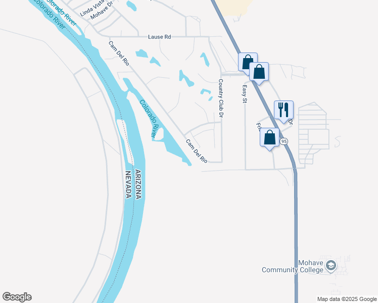 map of restaurants, bars, coffee shops, grocery stores, and more near 2977 Camino Del Rio in Bullhead City