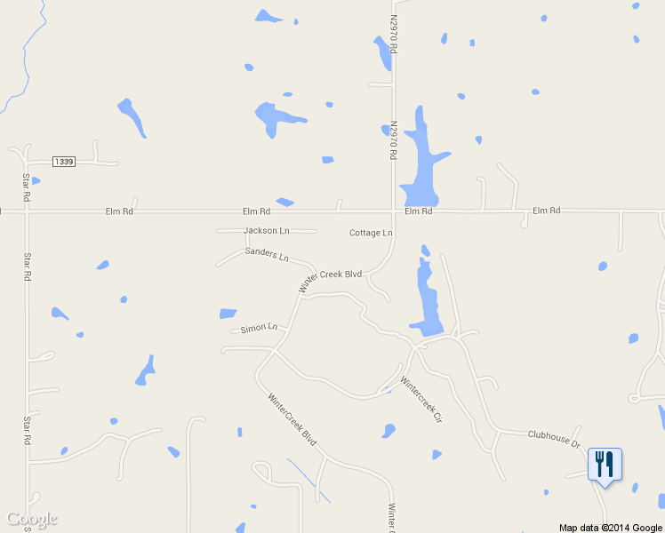 map of restaurants, bars, coffee shops, grocery stores, and more near 2220 Winter Creek Boulevard in Blanchard