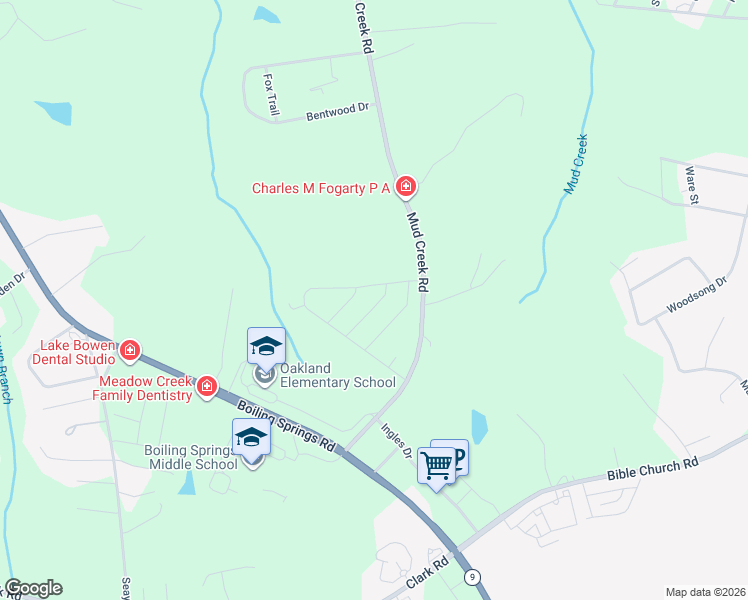 map of restaurants, bars, coffee shops, grocery stores, and more near 691 Heavenly Days Street in Inman