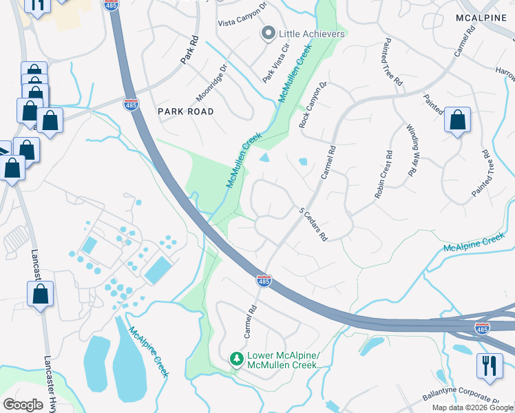 map of restaurants, bars, coffee shops, grocery stores, and more near in Charlotte