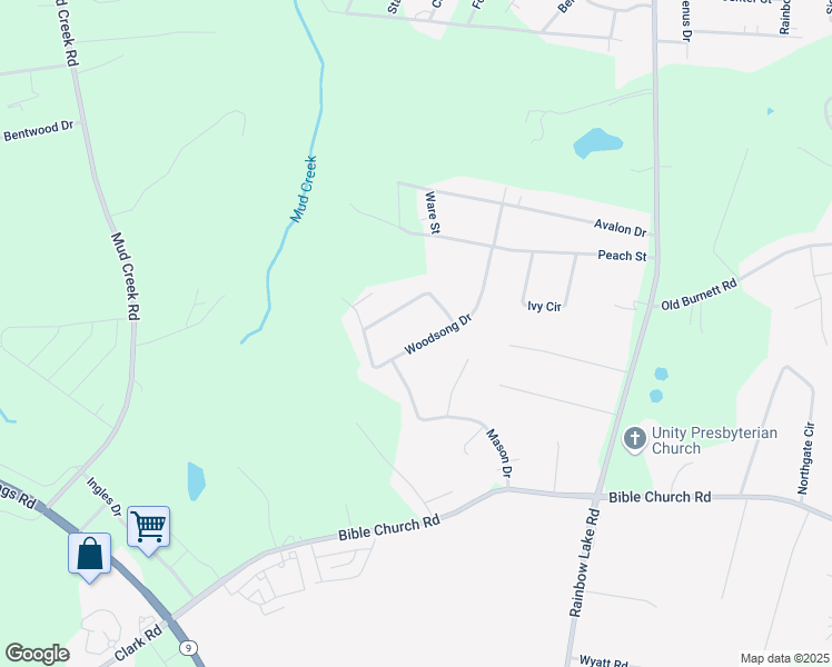 map of restaurants, bars, coffee shops, grocery stores, and more near 324 Woodsong Drive in Inman