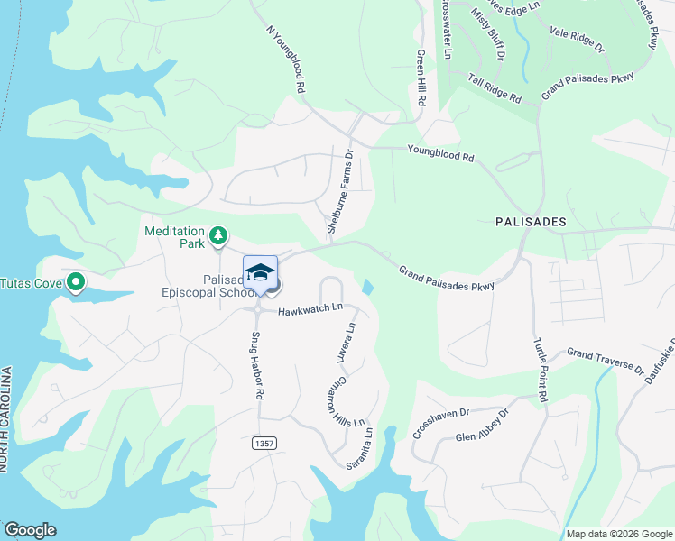 map of restaurants, bars, coffee shops, grocery stores, and more near 13135 Hawkwatch Lane in Charlotte
