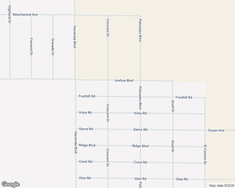 map of restaurants, bars, coffee shops, grocery stores, and more near 10464 Foothill Road in California City