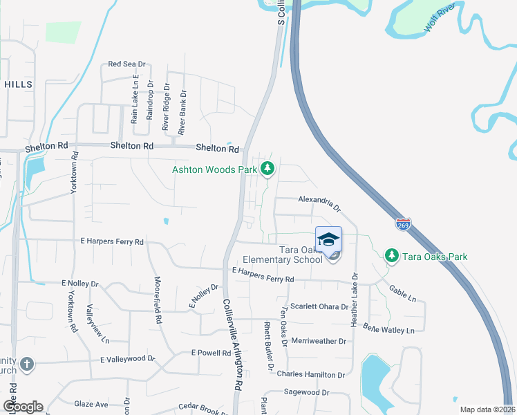 map of restaurants, bars, coffee shops, grocery stores, and more near 1162 Arlington Hall Drive in Collierville