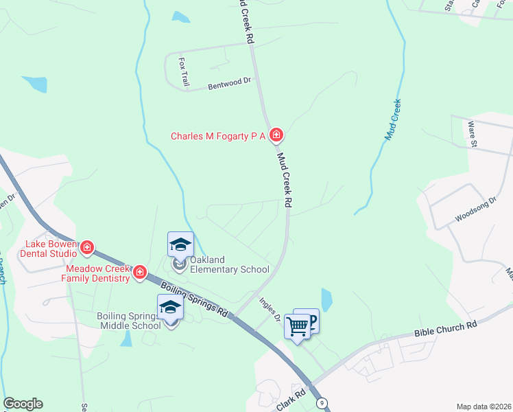 map of restaurants, bars, coffee shops, grocery stores, and more near 691 Heavenly Days Street in Inman
