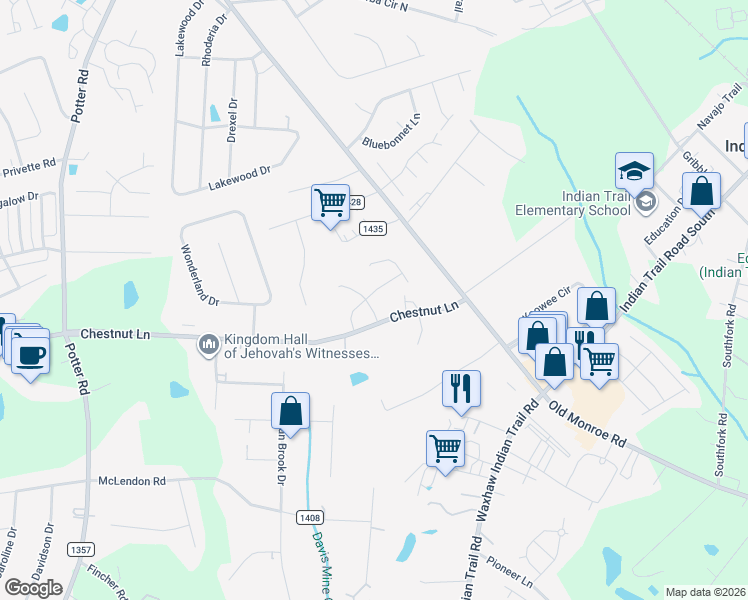 map of restaurants, bars, coffee shops, grocery stores, and more near 149 Harpers Run Lane in Wesley Chapel