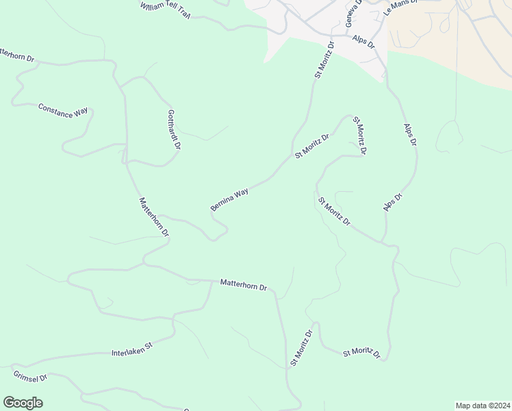 map of restaurants, bars, coffee shops, grocery stores, and more near Bernina Way in Kern County