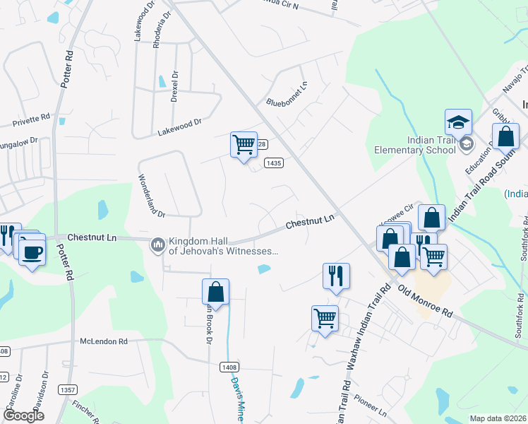 map of restaurants, bars, coffee shops, grocery stores, and more near 149 Harpers Run Lane in Wesley Chapel