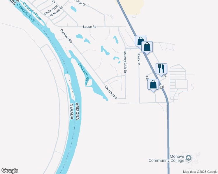 map of restaurants, bars, coffee shops, grocery stores, and more near 2977 Camino Del Rio in Bullhead City