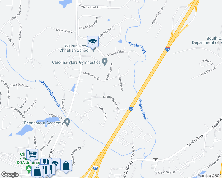 map of restaurants, bars, coffee shops, grocery stores, and more near 1117 Legacy Lane in Fort Mill