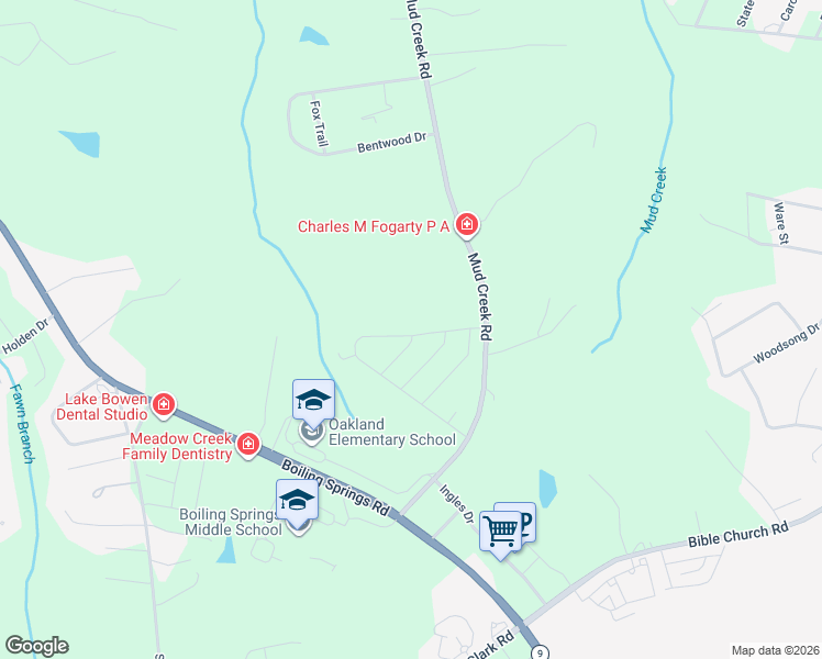 map of restaurants, bars, coffee shops, grocery stores, and more near 691 Heavenly Days Street in Inman