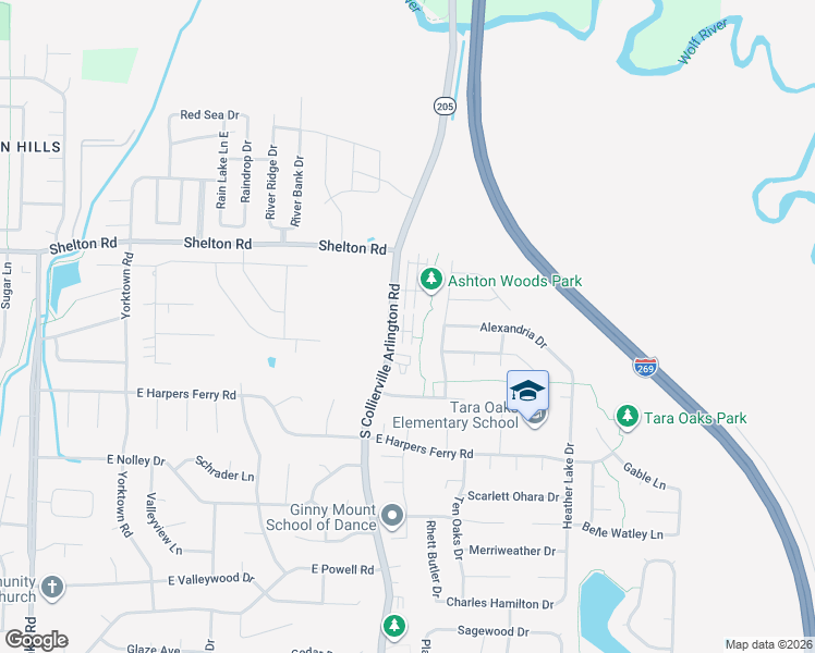 map of restaurants, bars, coffee shops, grocery stores, and more near 1162 Arlington Hall Drive in Collierville