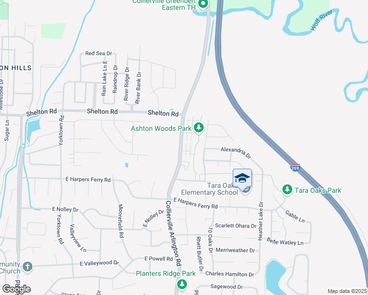 map of restaurants, bars, coffee shops, grocery stores, and more near 1178 Collierville Arlington Road in Collierville