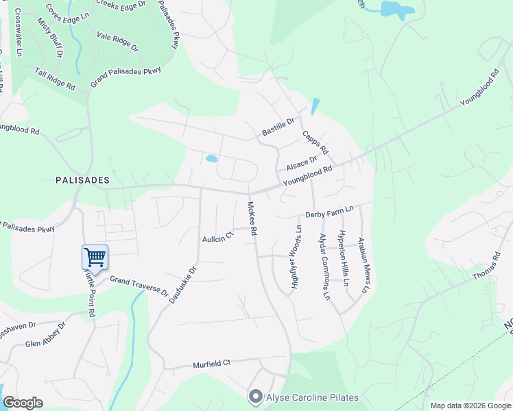 map of restaurants, bars, coffee shops, grocery stores, and more near in Charlotte
