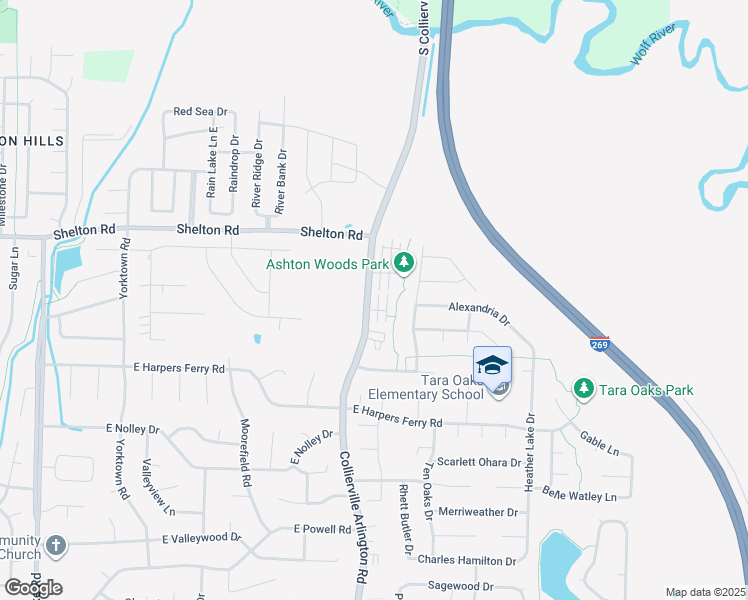 map of restaurants, bars, coffee shops, grocery stores, and more near 1162 Arlington Hall Drive in Collierville