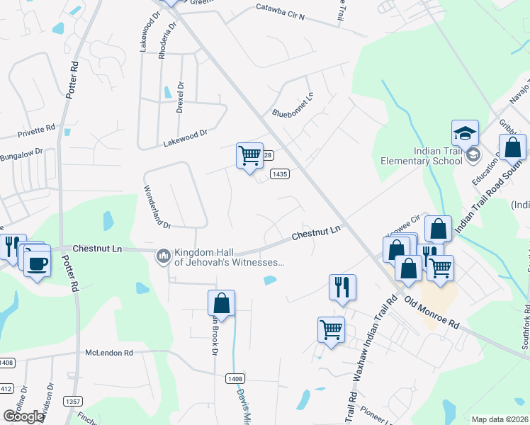map of restaurants, bars, coffee shops, grocery stores, and more near 149 Harpers Run Lane in Wesley Chapel