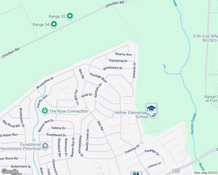 map of restaurants, bars, coffee shops, grocery stores, and more near 696 Prestige Boulevard in Fayetteville
