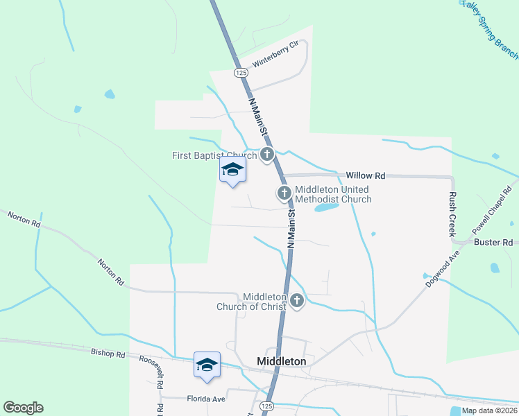 map of restaurants, bars, coffee shops, grocery stores, and more near Robin Court in Middleton