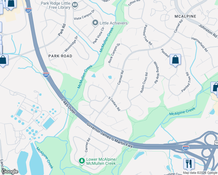 map of restaurants, bars, coffee shops, grocery stores, and more near in Charlotte