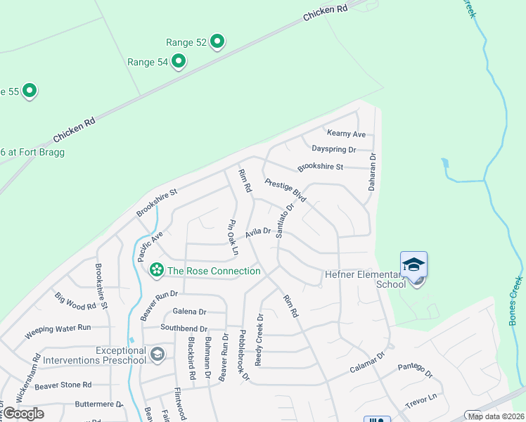 map of restaurants, bars, coffee shops, grocery stores, and more near 7320 Navarro Street in Fayetteville