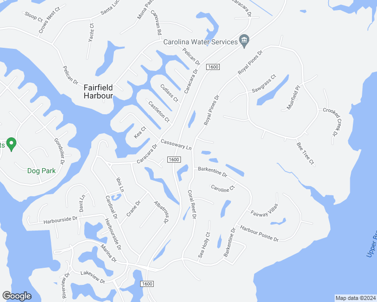 map of restaurants, bars, coffee shops, grocery stores, and more near 902 Coral Reef Drive in New Bern
