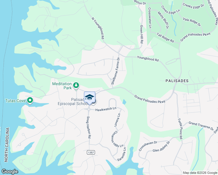 map of restaurants, bars, coffee shops, grocery stores, and more near 17715 Colleton River Lane in Charlotte