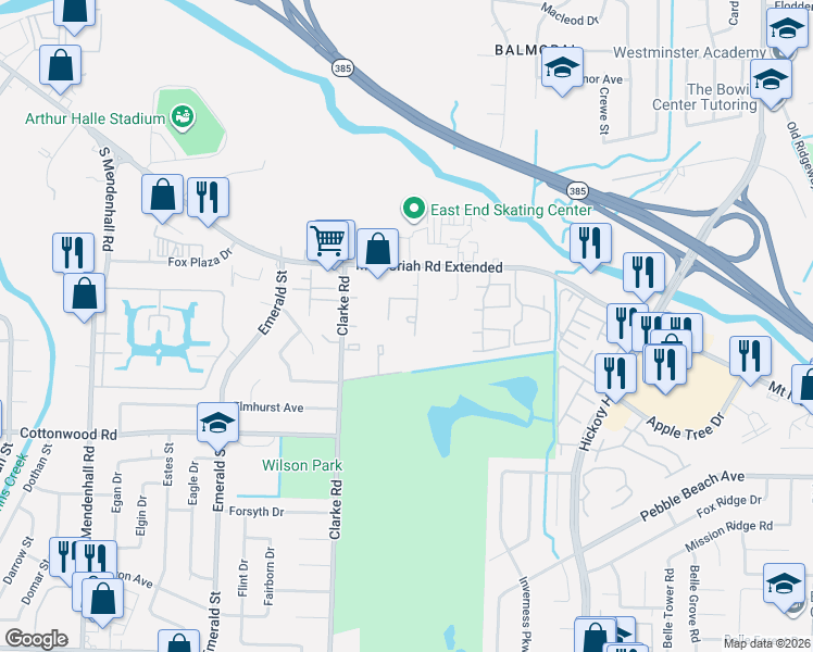 map of restaurants, bars, coffee shops, grocery stores, and more near 2763 Sonora Drive in Memphis