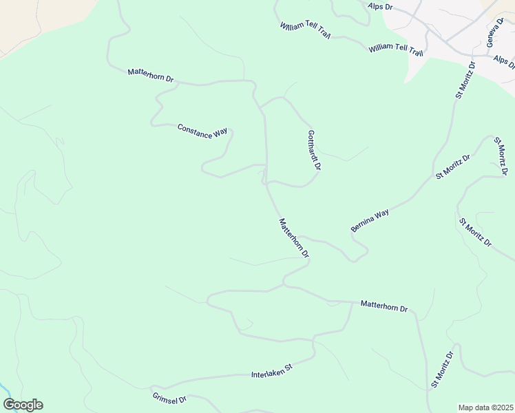 map of restaurants, bars, coffee shops, grocery stores, and more near 17501 Matterhorn Drive in Tehachapi