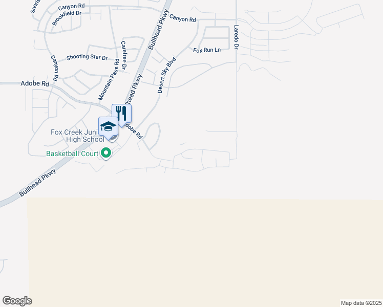 map of restaurants, bars, coffee shops, grocery stores, and more near 2535 Trade Wind Drive in Bullhead City