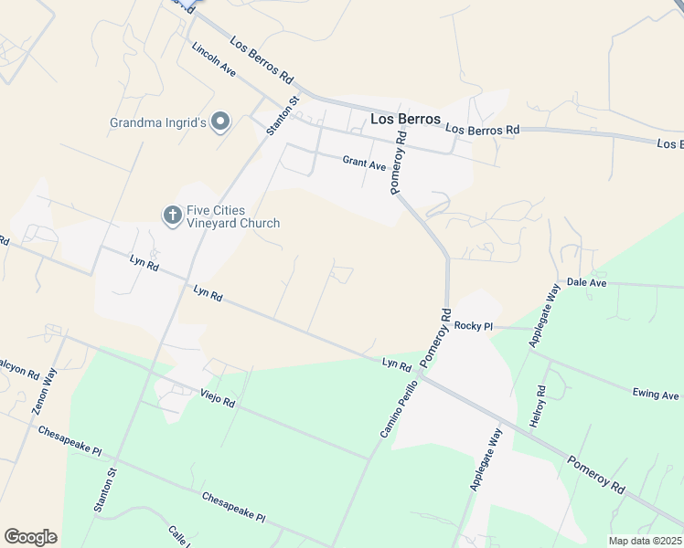 map of restaurants, bars, coffee shops, grocery stores, and more near 325 Red Oak Way in Arroyo Grande