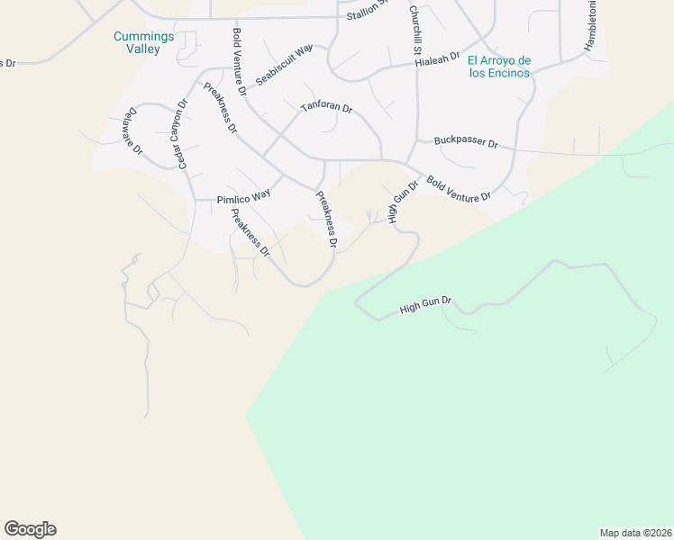 map of restaurants, bars, coffee shops, grocery stores, and more near 27961 Preakness Drive in Tehachapi