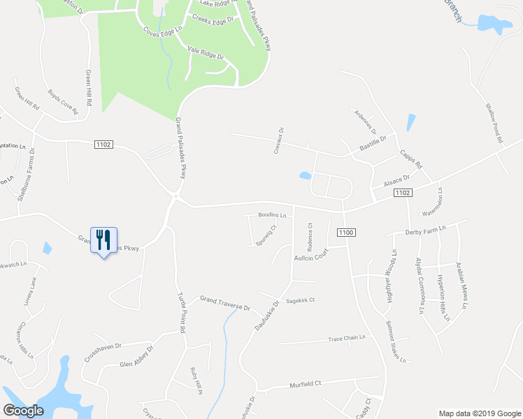 map of restaurants, bars, coffee shops, grocery stores, and more near 14929 Boudins Lane in Charlotte