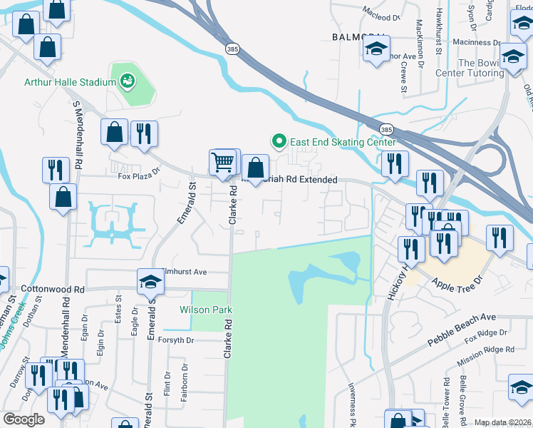 map of restaurants, bars, coffee shops, grocery stores, and more near 2765 Mojave Place in Memphis