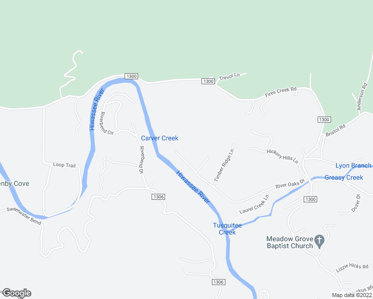 map of restaurants, bars, coffee shops, grocery stores, and more near 29 River Bluff Drive in Hayesville