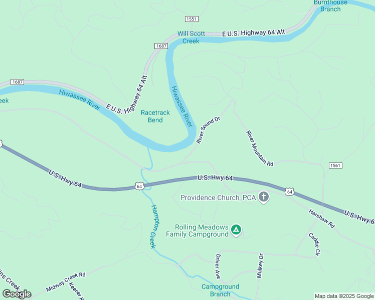 map of restaurants, bars, coffee shops, grocery stores, and more near 1875 Hampton Church Road in Murphy