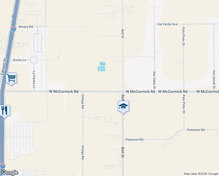 map of restaurants, bars, coffee shops, grocery stores, and more near 5800-6508 West McCormick Road in Amarillo