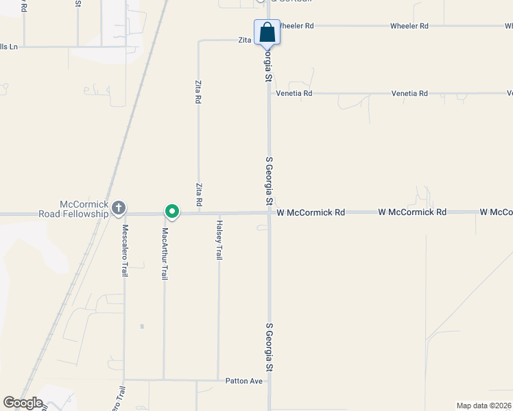 map of restaurants, bars, coffee shops, grocery stores, and more near 2780 West McCormick Road in Amarillo