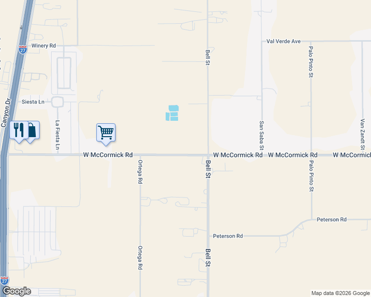 map of restaurants, bars, coffee shops, grocery stores, and more near 5800-6508 West McCormick Road in Amarillo