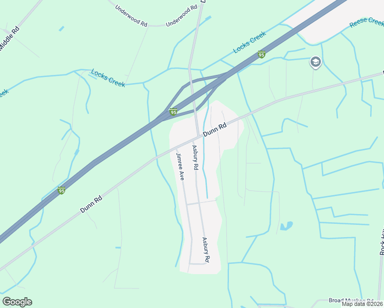 map of restaurants, bars, coffee shops, grocery stores, and more near 1131 Asbury Road in Fayetteville