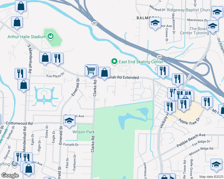 map of restaurants, bars, coffee shops, grocery stores, and more near 2763 Sonora Drive in Memphis